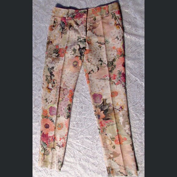 Tory Burch Womens Colorful Floral Trouser Size 4, Cotton Blend - Picture 3 of 13